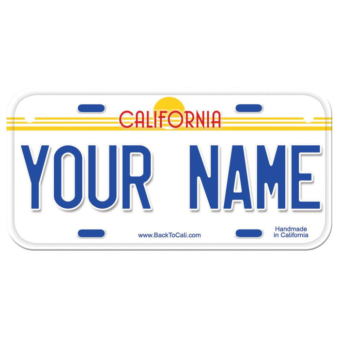 CUSTOM BIKE-SIZE WOODEN LICENSE PLATE CLASSIC WHITE