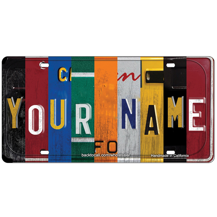 CUSTOM CAR-SIZE WOODEN LICENSE PLATE CLASSIC COLLAGE