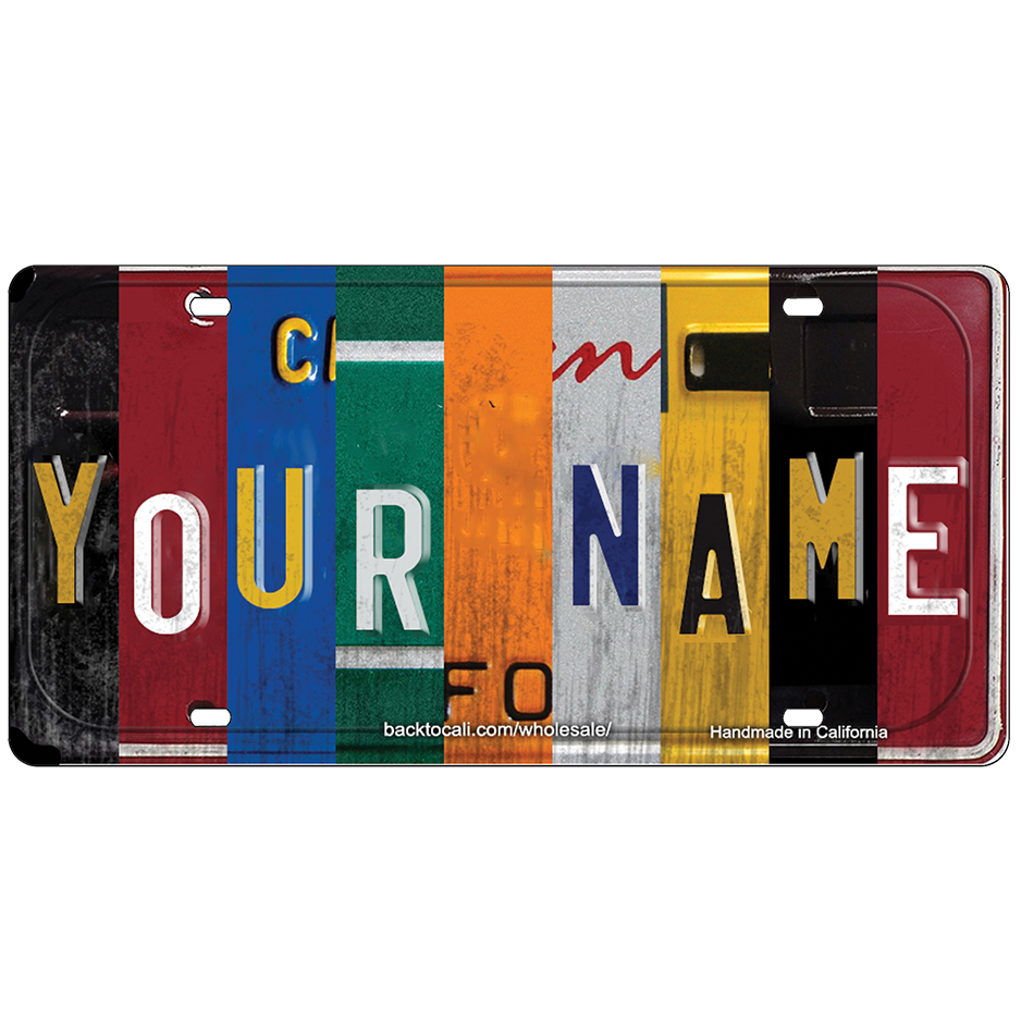 Personalizing Your Vehicle A Step-by-Step Guide to Designing a Custom Car-Size Wooden License Plate Classic Collage