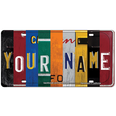 CUSTOM CAR-SIZE WOODEN LICENSE PLATE CLASSIC COLLAGE